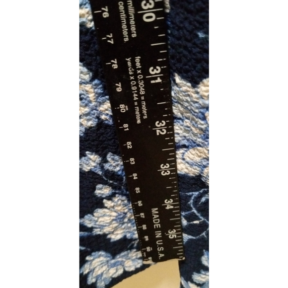 NWT Womens Short Sleeve Dark Floral Babydoll Dress Sz XL Blue Gauze Tiered - Picture 3 of 9